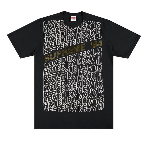 Supreme Respected Short Sleeve Tee - Black - Size Small - Picture 1 of 3